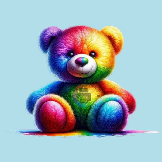 7 cm Regenboog teddybeer nr 2