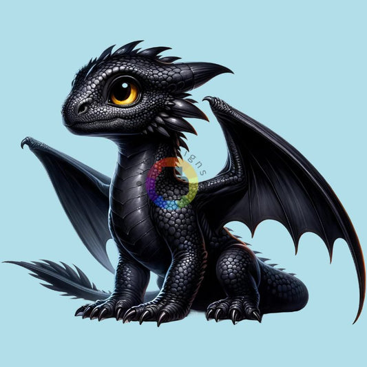 Dragon noir n° 7 cm 1