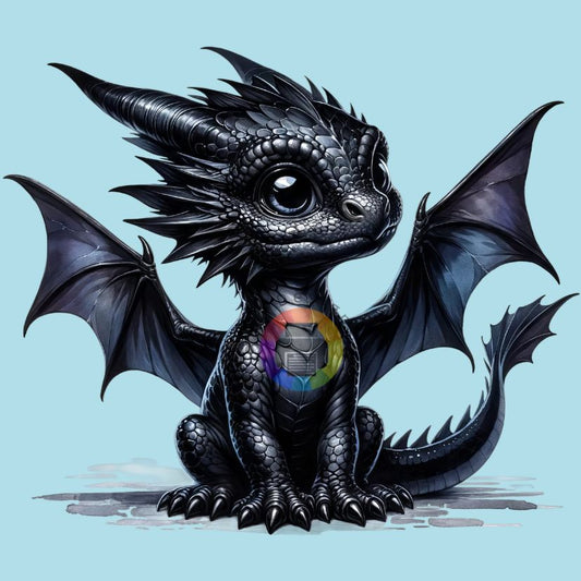 Dragon noir n° 7 cm 2