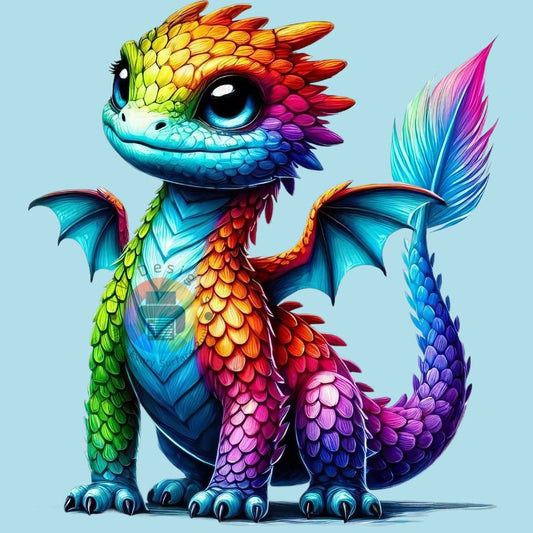 Dragon multicolore n° 7 cm 1