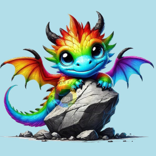 Dragon multicolore n° 7 cm 2