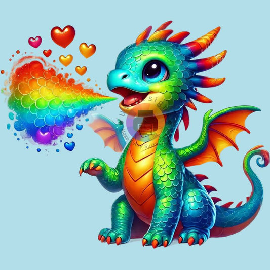 Dragon multicolore n° 7 cm 3