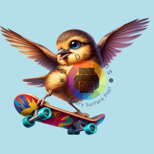 Bird on skateboard no. 3