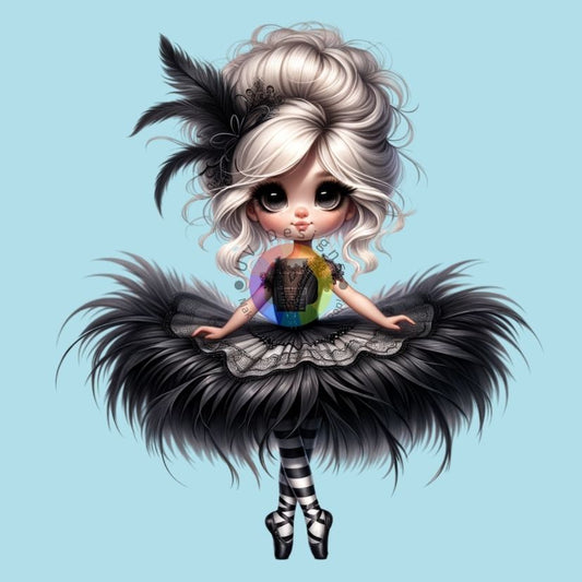 12 cm Ballerina in black tutu no. 6