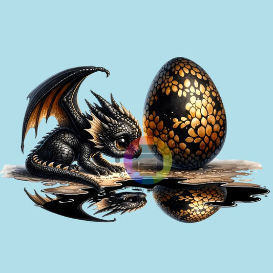 7 cm Noir avec dragon doré n° 4