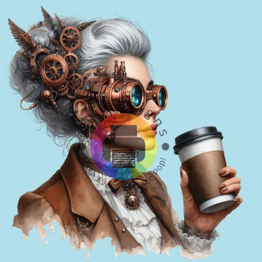 12 cm Steampunk koffie vrouw nr 2
