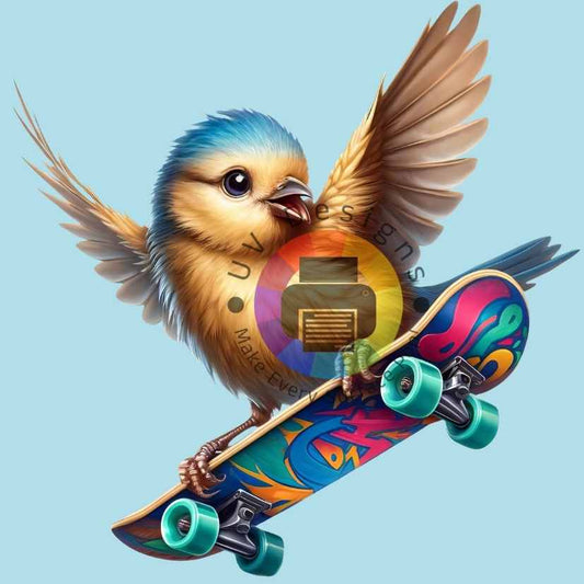 Bird on skateboard no. 4
