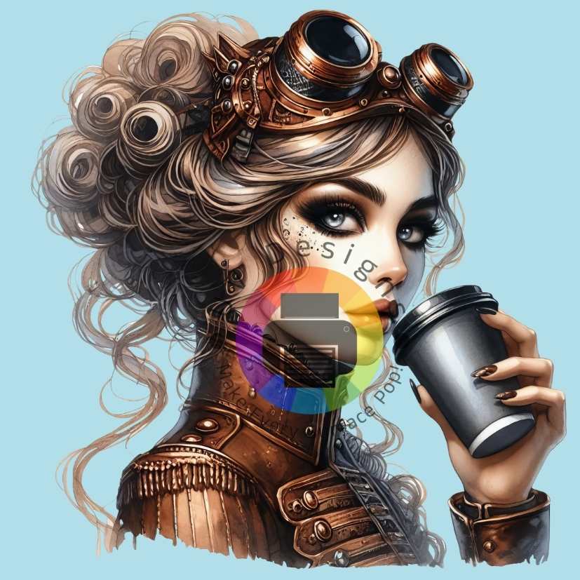 12 cm Steampunk koffie vrouw nr 1