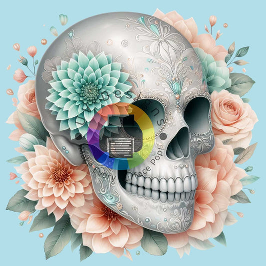 12 cm Skull bloemen nr 1