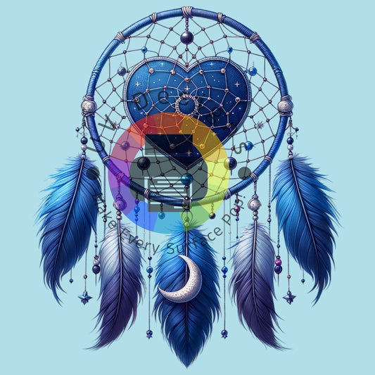 Blauwe dromenvanger met hart