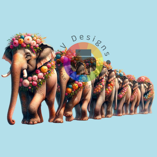 7 cm Olifant met bloemen nr 2