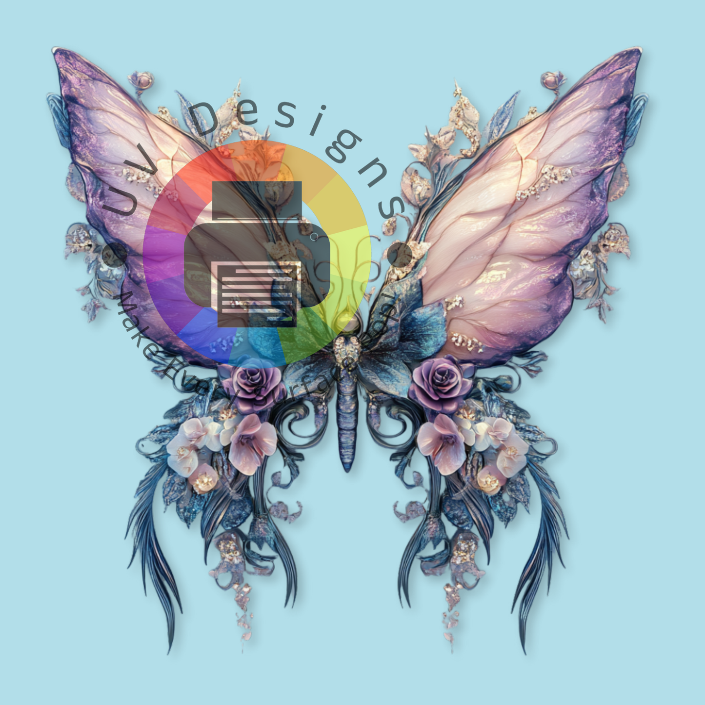 Floral vlinder paars