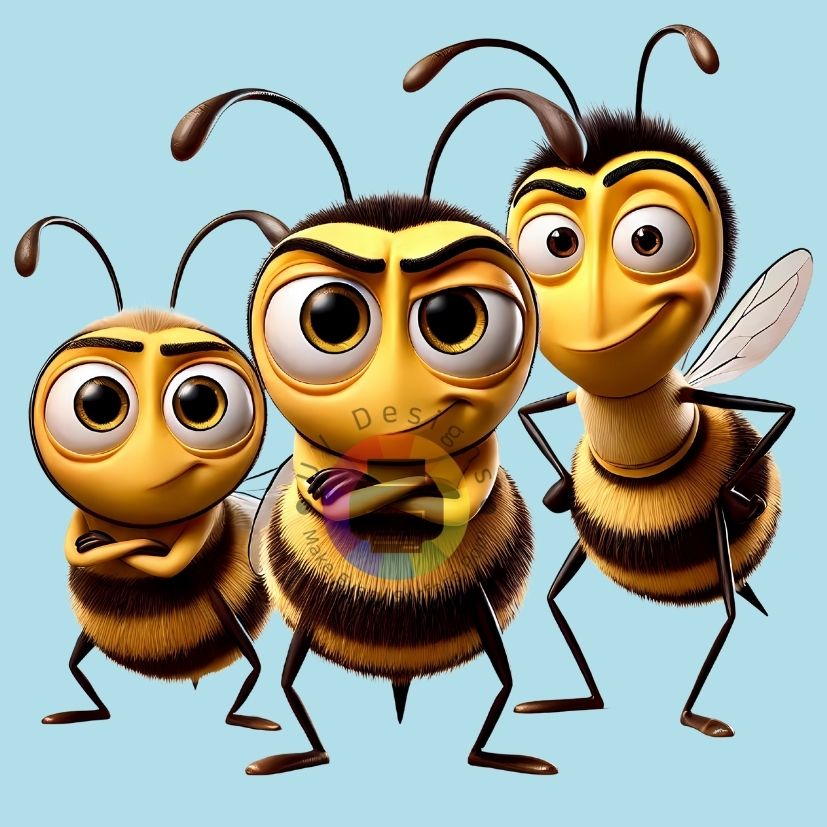 12 cm Bijen familie nr 2