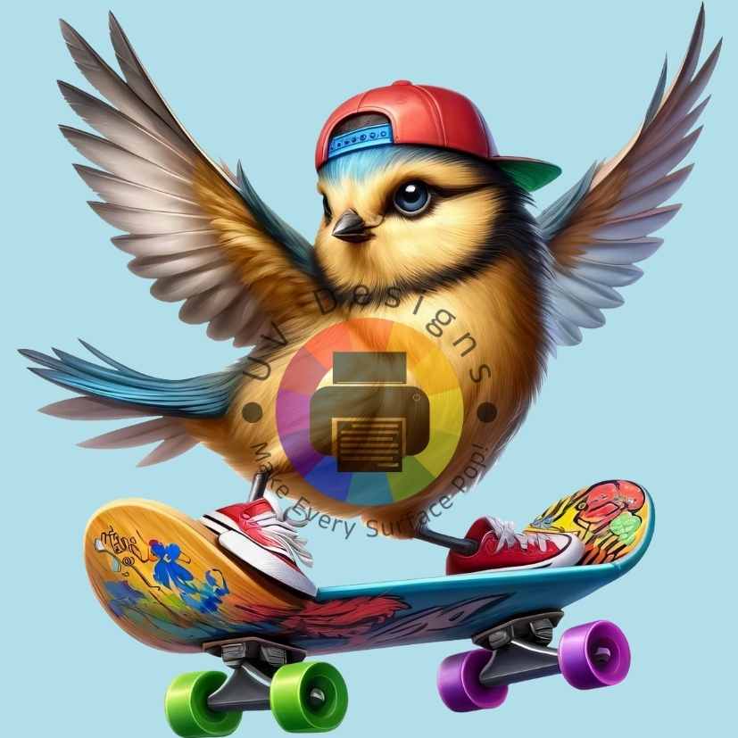 Bird on skateboard no. 6