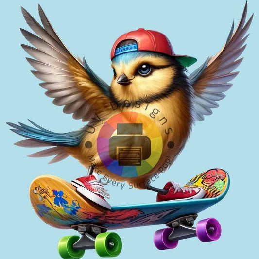 Bird on skateboard no. 6