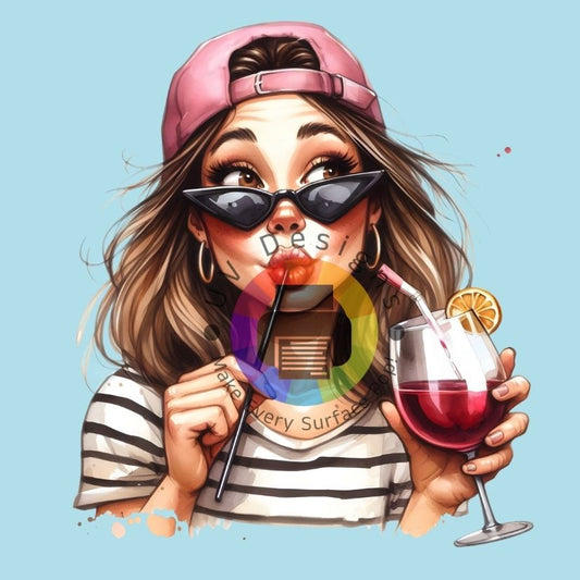 Vrouw met glas wijn - nr 5