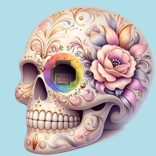 12 cm Skull bloemen nr 2