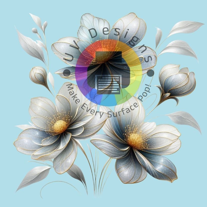 Wit blauwe bloemen nr 2