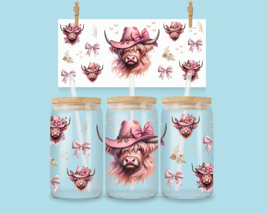 16oz Roze koe met hoed