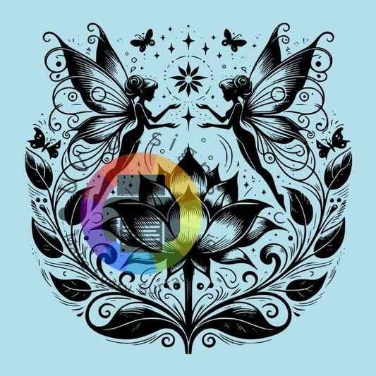 Lotus - feeën - zwart