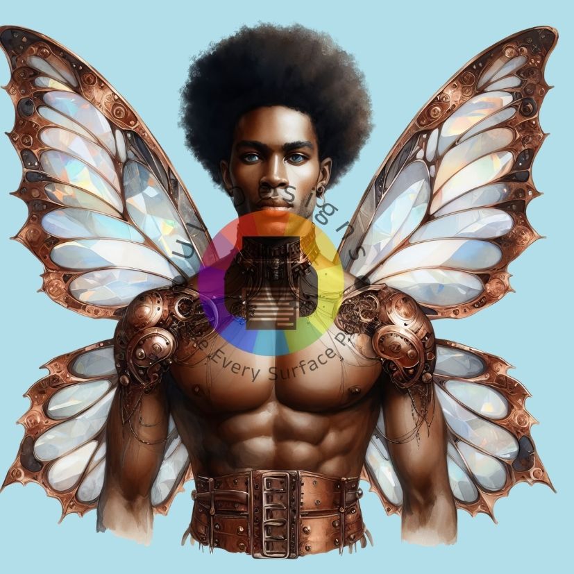 12 cm Steampunk Afro male fairy nr 1