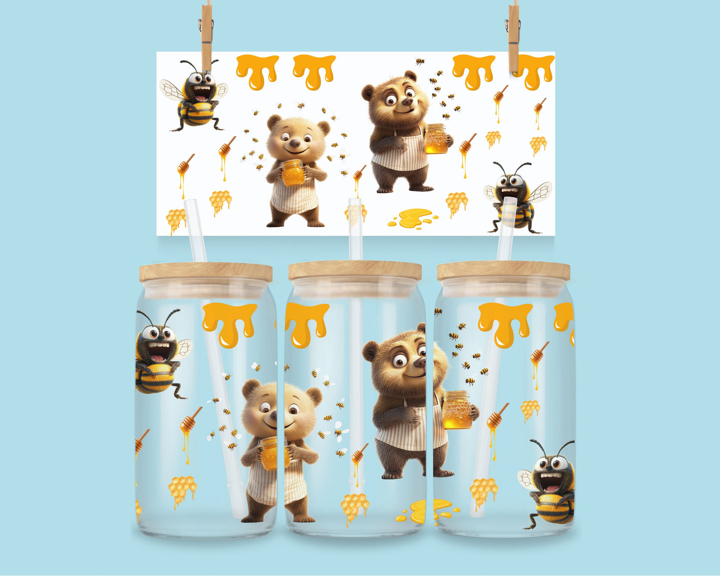 16oz Grappige beren en bijen