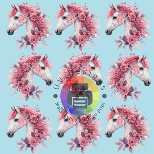 4 cm Roze kanten paard