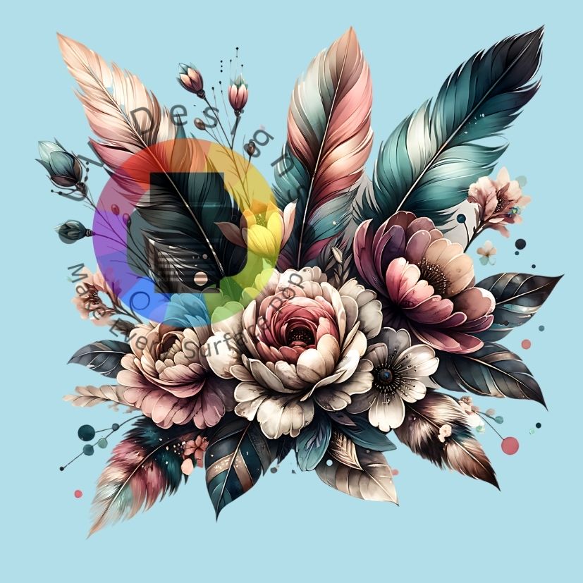 Bloemen met veren nr 4