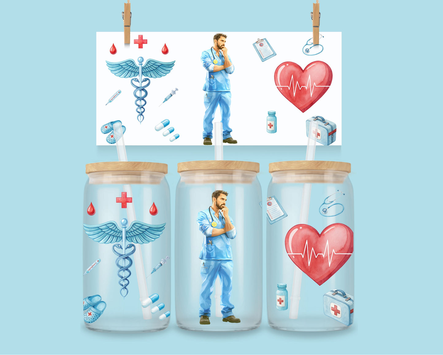 16oz Chibi verpleegkundige - 6 Verschillende