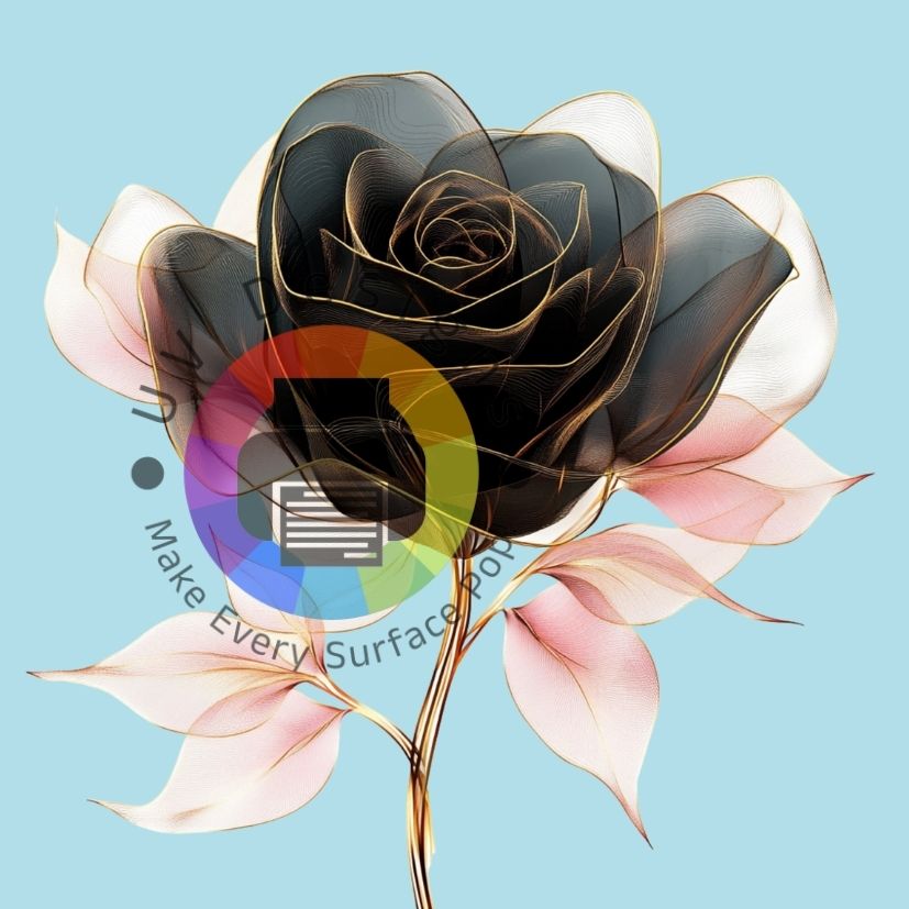 Zwarte roos met gouden rand nr 2