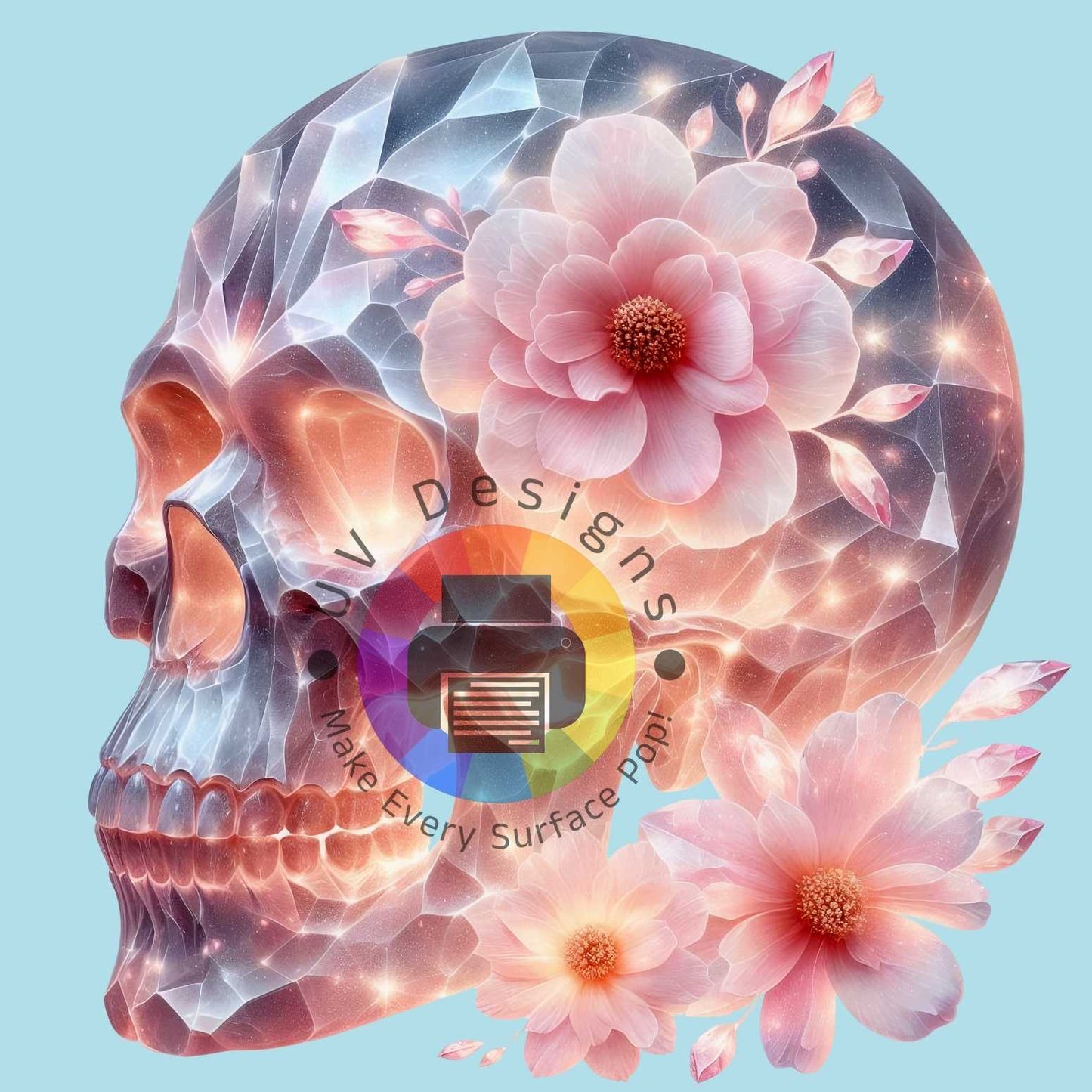 12 cm Skull bloemen nr 3
