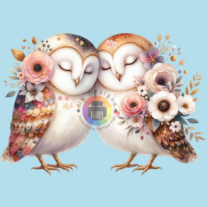 12 cm 2 gebloemde uilen nr 1