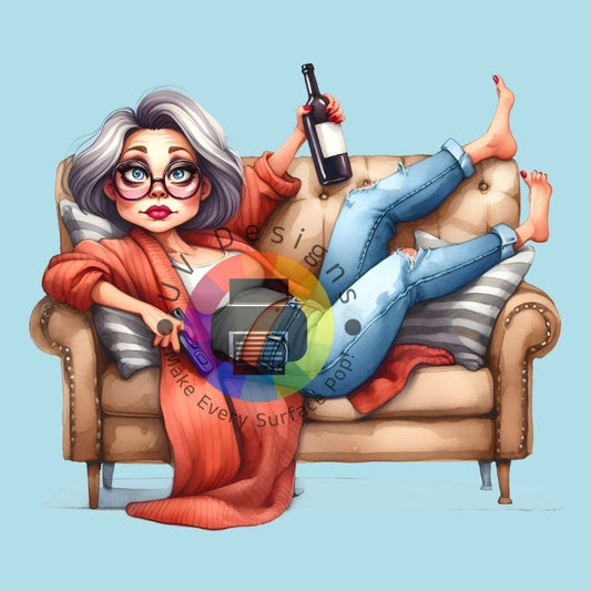 Vrouw met glas wijn - nr 7