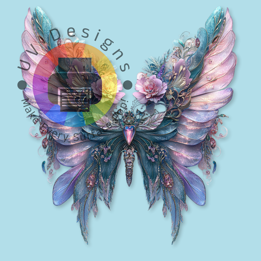 Floral vlinder paars - roze