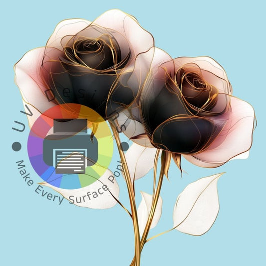 Zwarte roos met gouden rand nr 4