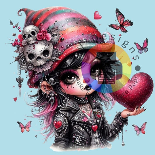 Gothic gnome meisje - rood nr 2