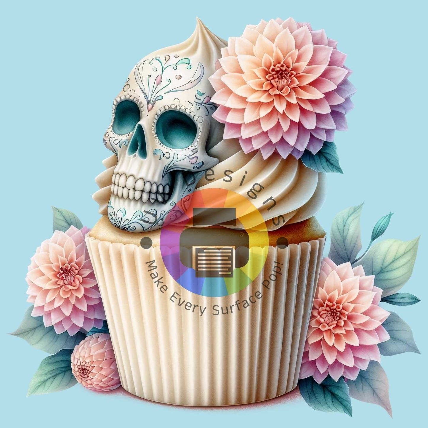 12 cm Cupcake skull