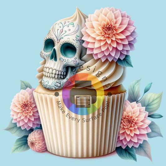 12 cm Cupcake skull