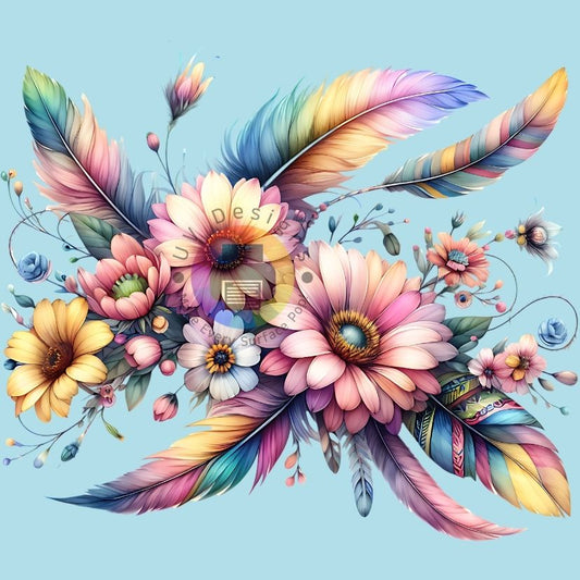 12 cm Fleurs à plumes n°1