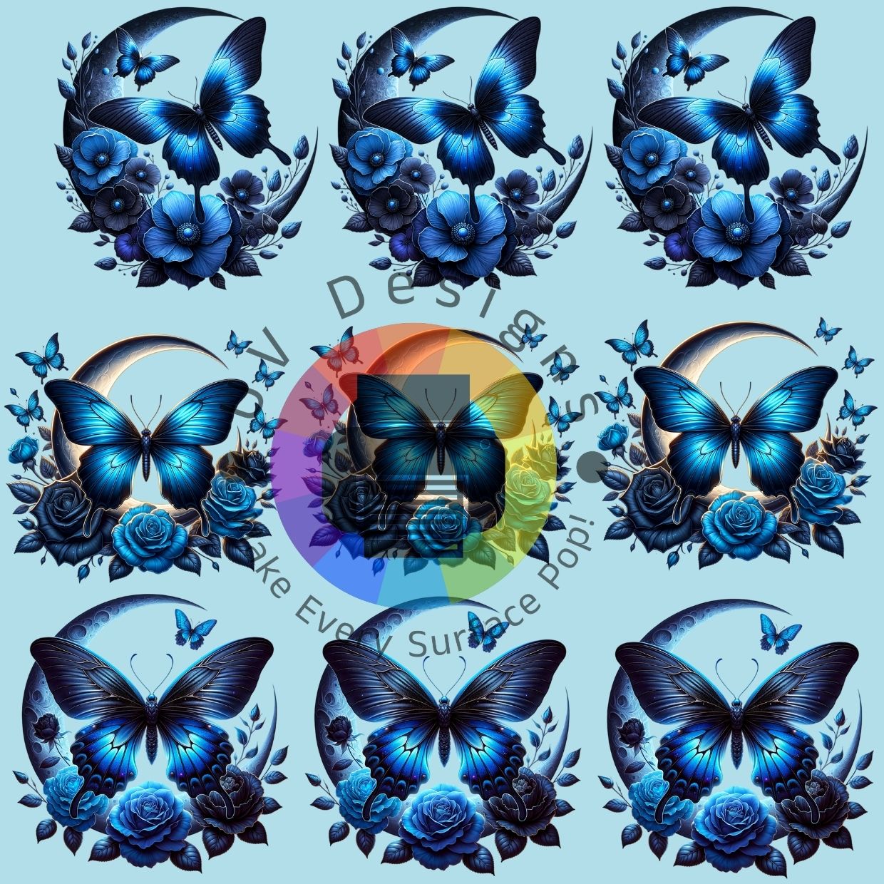 4 cm Blauwe vlinders