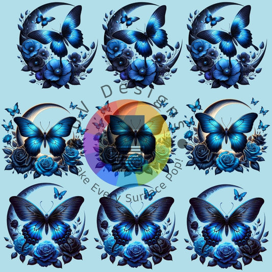 4 cm Blauwe vlinders