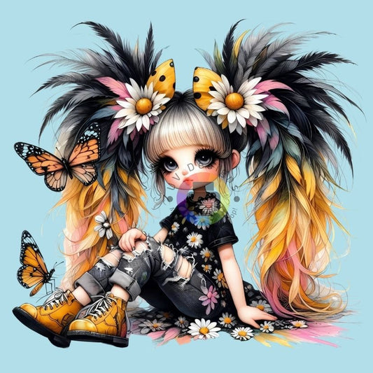 12 cm Yellow butterfly girl no. 2