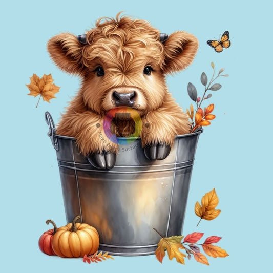 Autumn cow in bucket no. 1