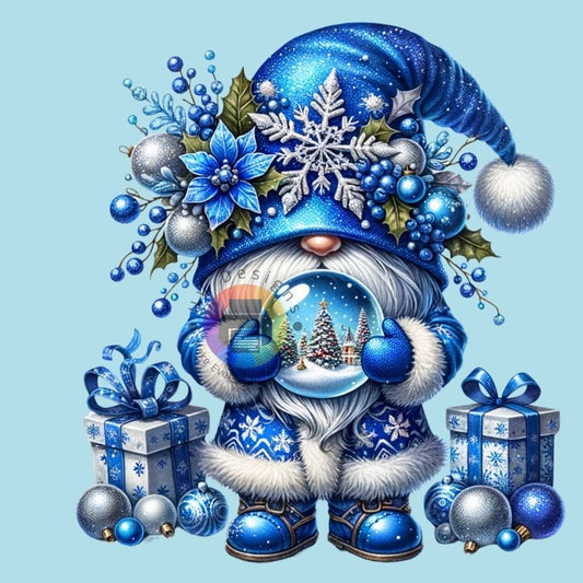 12 cm Blauwe kerst kabouter nr 9