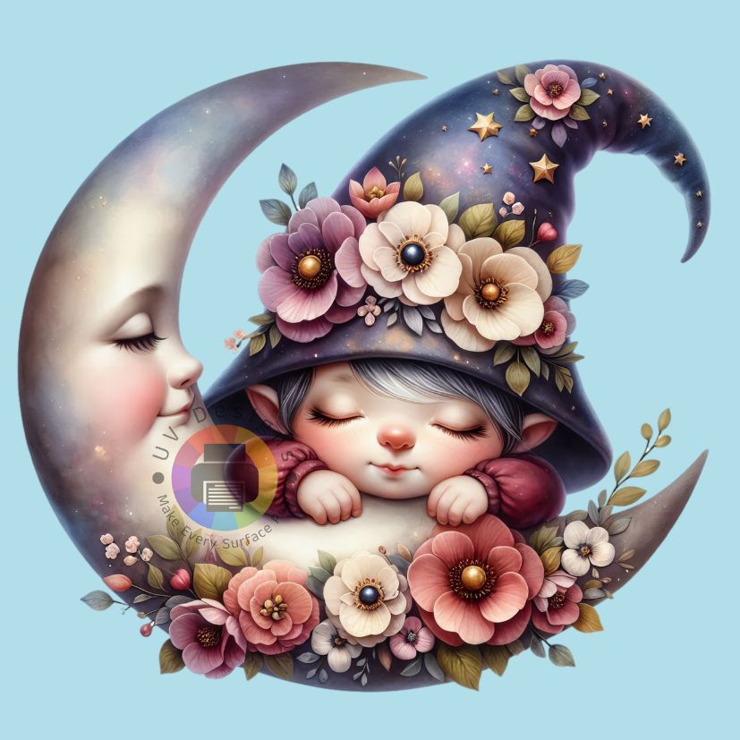 7 cm Slapend kabouter op maan