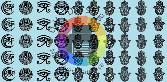 16oz Mini Eye of Horus en Fatima hand