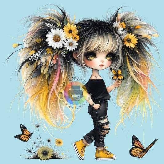 12 cm Yellow butterfly girl no. 4
