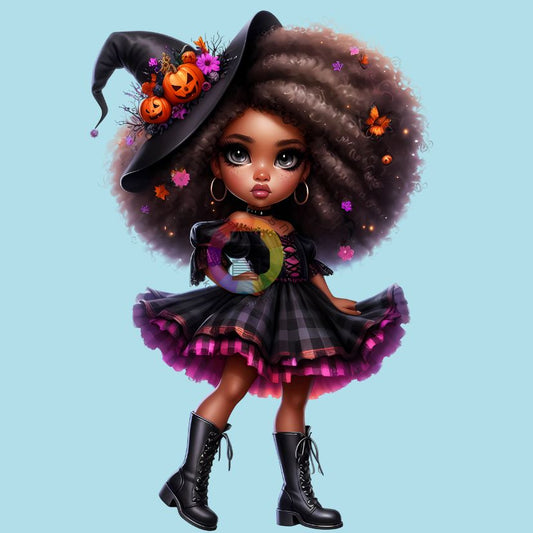 12 cm Afro halloween heks meisje