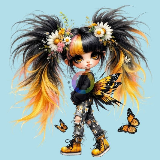 12 cm Yellow butterfly girl no. 5
