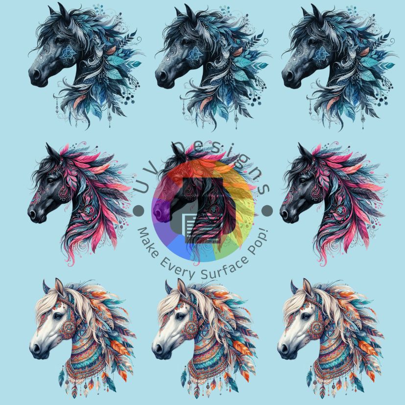 4 cm Paarden met veren nr 1